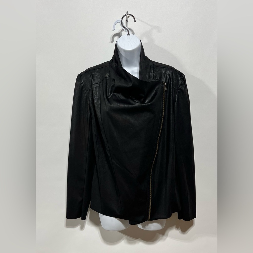 Mote Lightweight Soft Faux Suede Zip Up Black Jacket Size Medium New With Tags